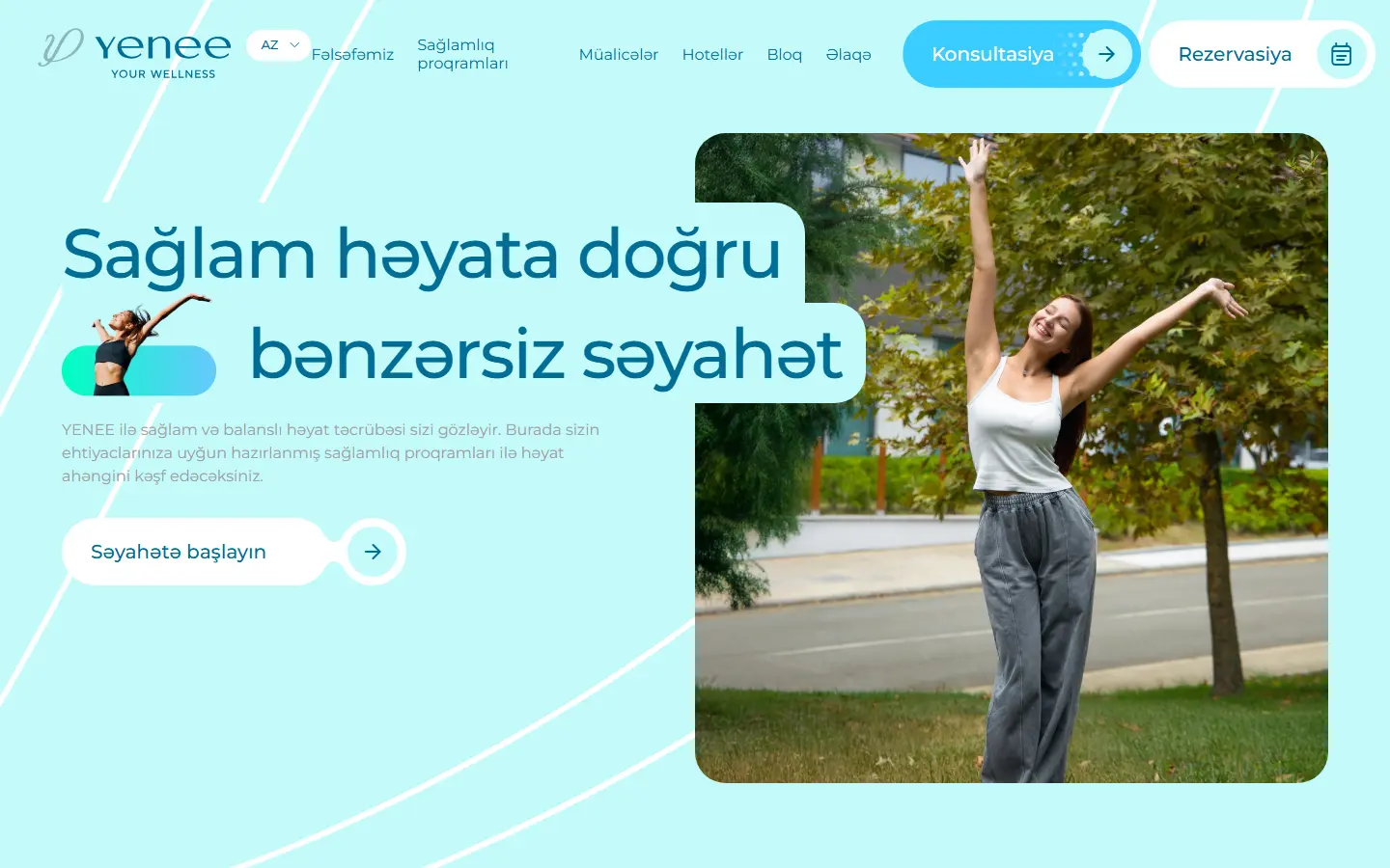 Homepage of yenee.az on desktop