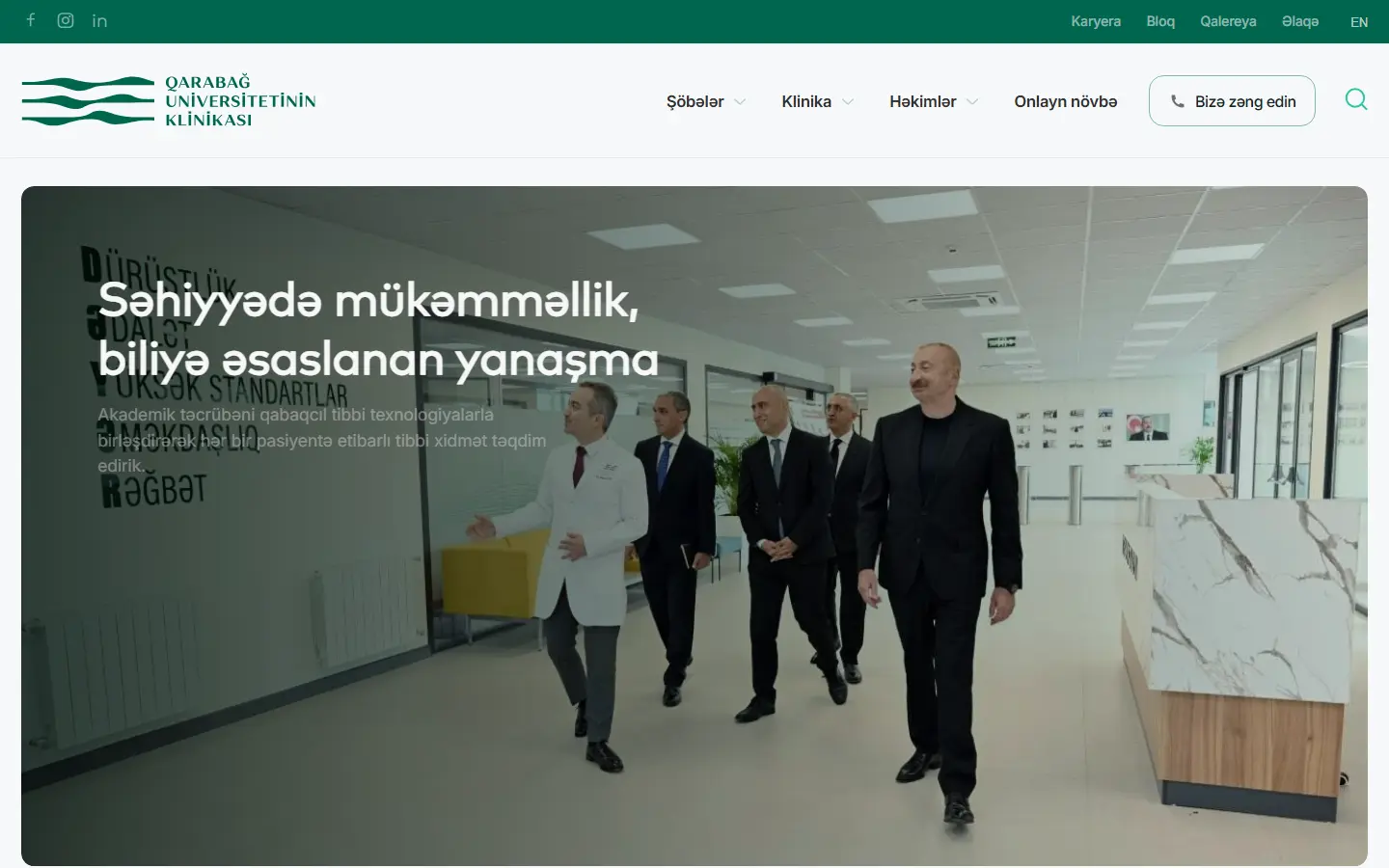Homepage of quk.edu.az on desktop
