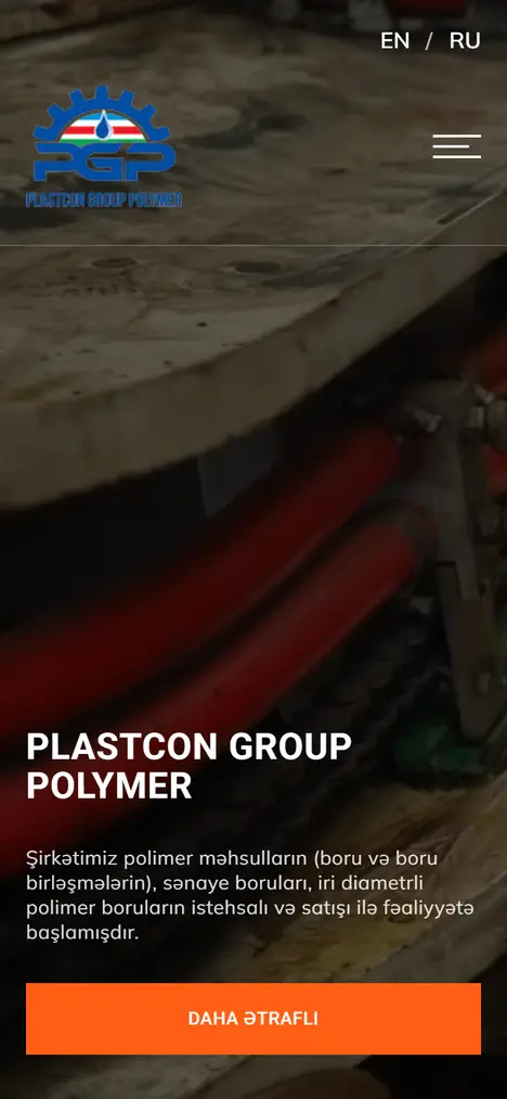 Homepage of plastcon.az on mobile