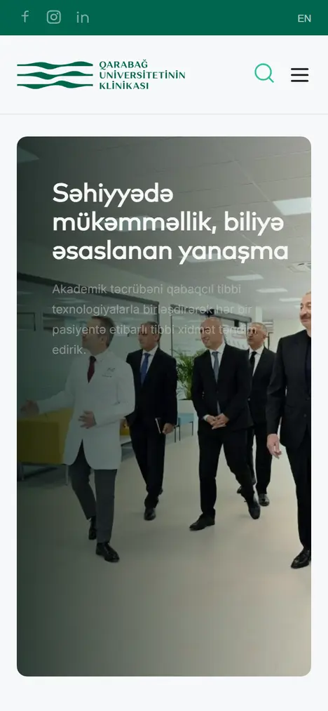 Homepage of quk.edu.az on mobile