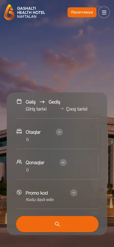 Homepage of gashalti.az on mobile