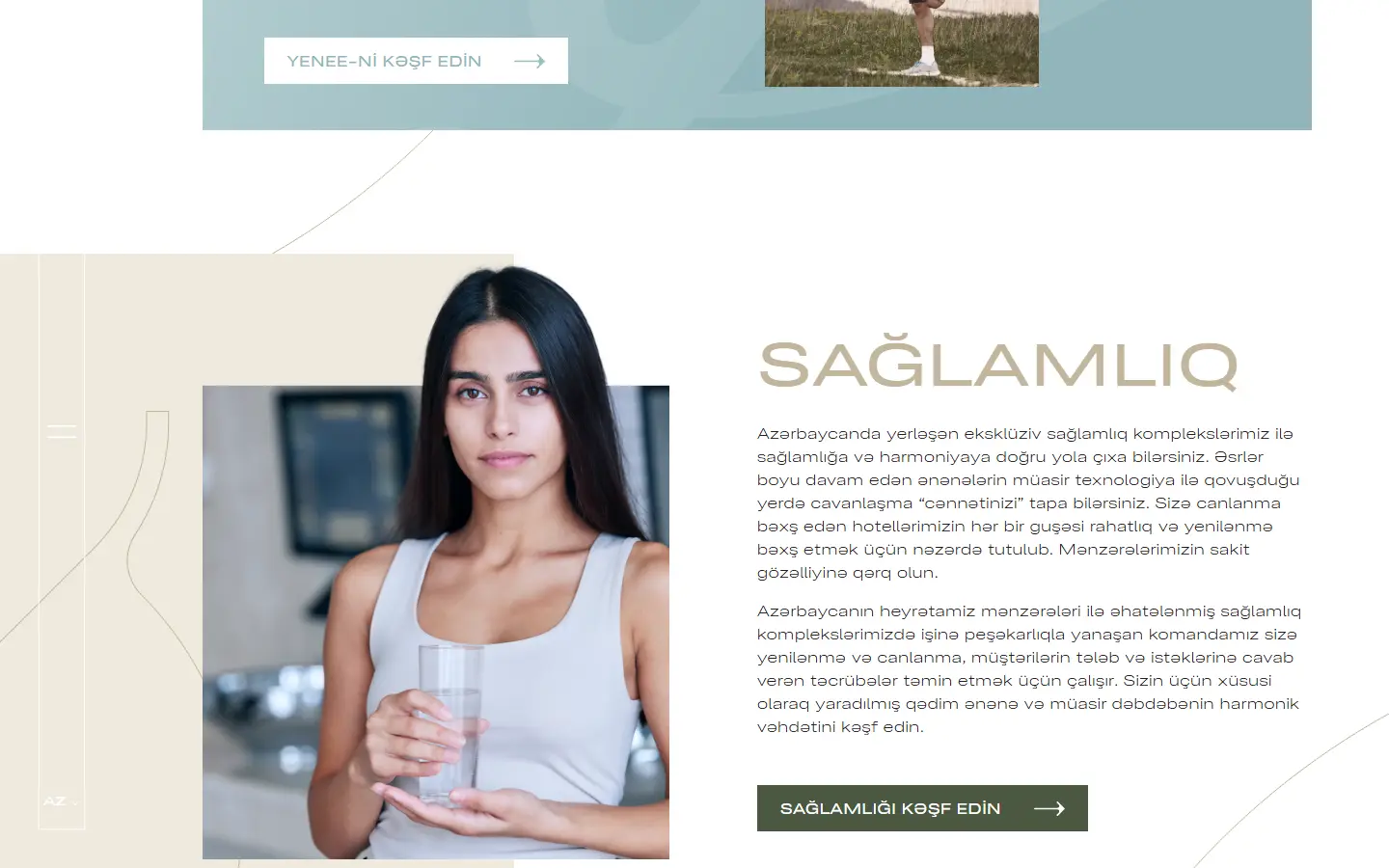 A section further down the tabia.az homepage