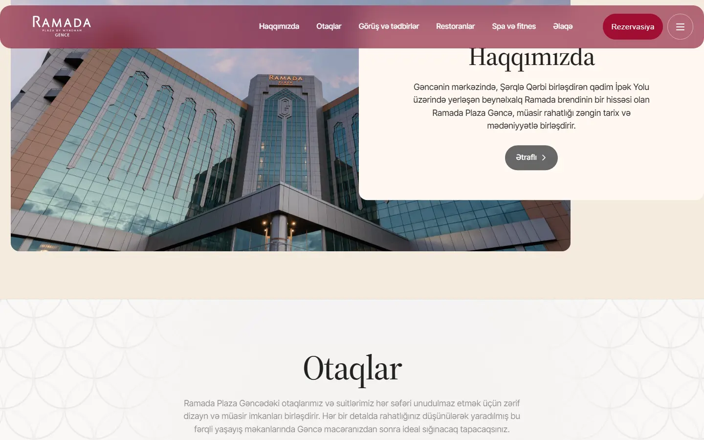 A section further down the ramadaplazagence.com homepage
