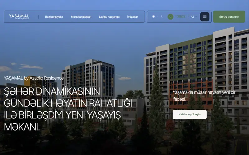 Homepage of yashamal.az