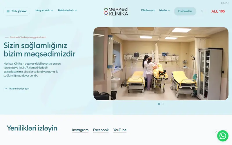 Homepage of merkeziklinika.az