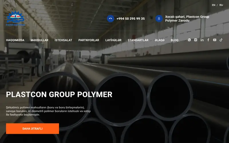 Homepage of plastcon.az